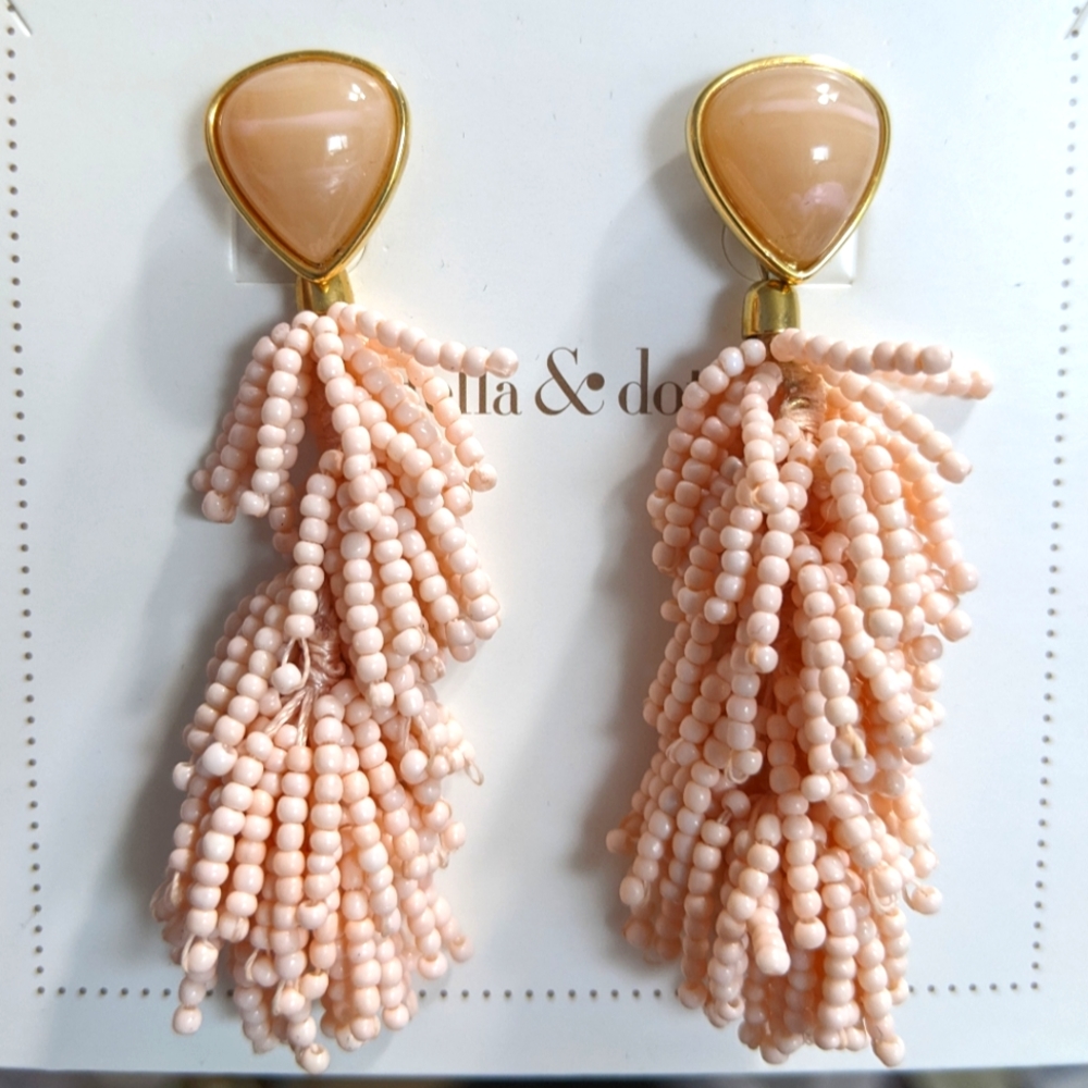 Stella & Dot Riva Tassel Blush Earrings